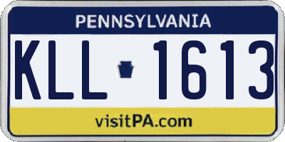 PA license plate KLL1613