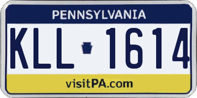 PA license plate KLL1614