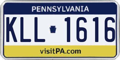 PA license plate KLL1616