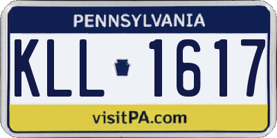 PA license plate KLL1617
