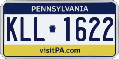 PA license plate KLL1622