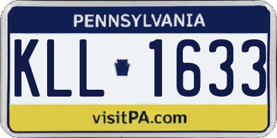 PA license plate KLL1633