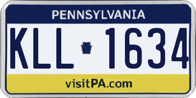 PA license plate KLL1634