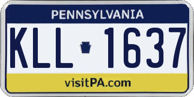 PA license plate KLL1637