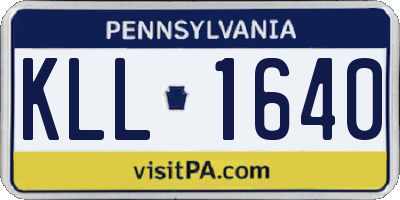PA license plate KLL1640