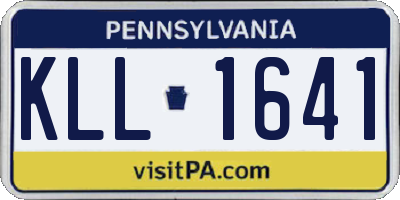 PA license plate KLL1641