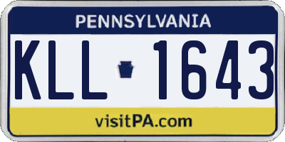 PA license plate KLL1643
