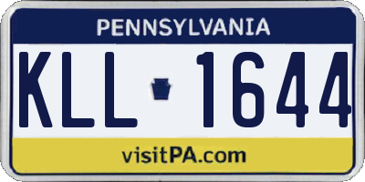 PA license plate KLL1644
