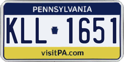 PA license plate KLL1651