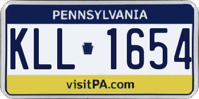 PA license plate KLL1654