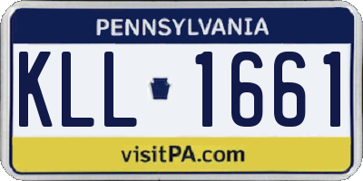 PA license plate KLL1661