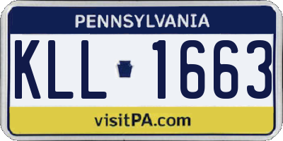 PA license plate KLL1663