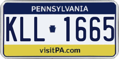 PA license plate KLL1665