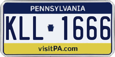 PA license plate KLL1666