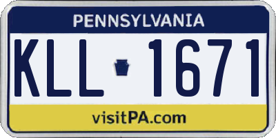 PA license plate KLL1671