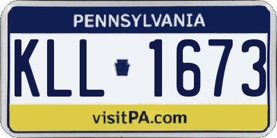 PA license plate KLL1673