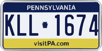 PA license plate KLL1674