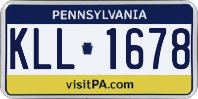 PA license plate KLL1678
