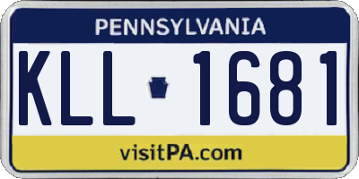 PA license plate KLL1681