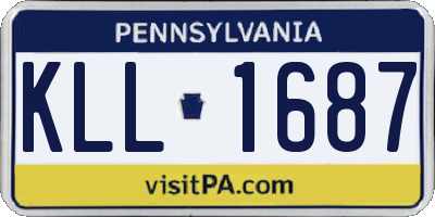 PA license plate KLL1687