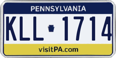 PA license plate KLL1714