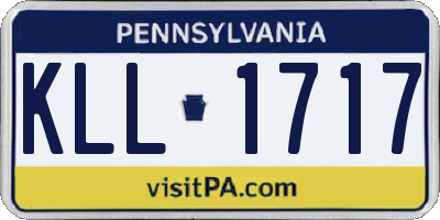 PA license plate KLL1717