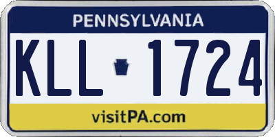 PA license plate KLL1724