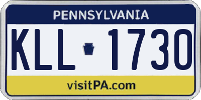 PA license plate KLL1730