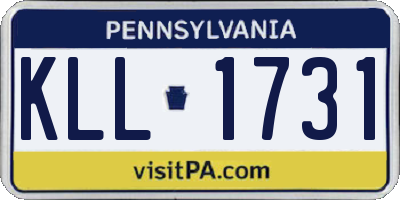 PA license plate KLL1731