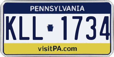 PA license plate KLL1734