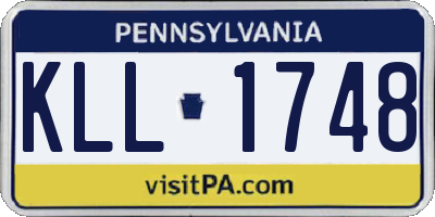 PA license plate KLL1748