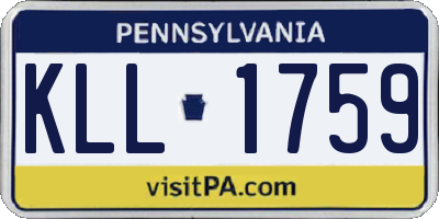 PA license plate KLL1759