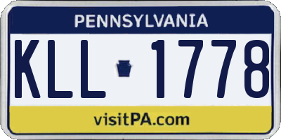 PA license plate KLL1778