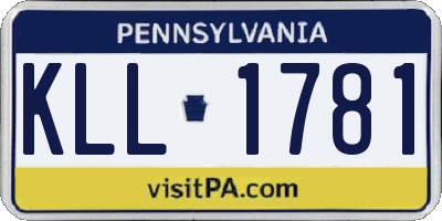 PA license plate KLL1781