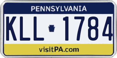 PA license plate KLL1784
