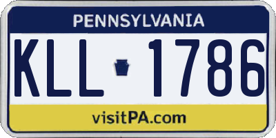 PA license plate KLL1786