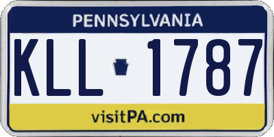 PA license plate KLL1787