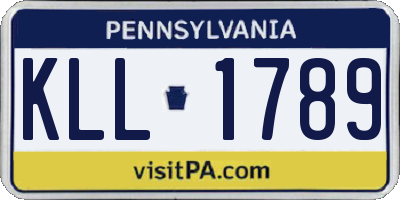 PA license plate KLL1789