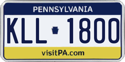 PA license plate KLL1800