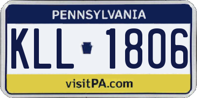 PA license plate KLL1806