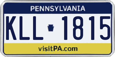 PA license plate KLL1815