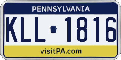 PA license plate KLL1816