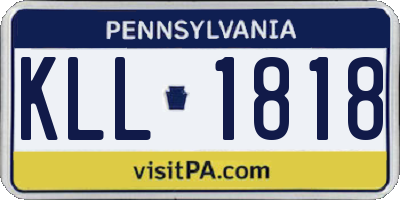 PA license plate KLL1818