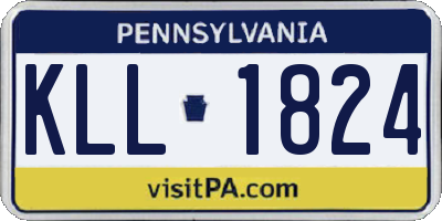PA license plate KLL1824