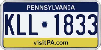 PA license plate KLL1833