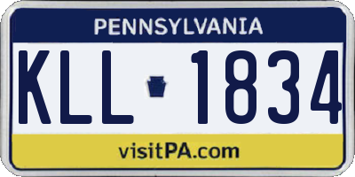 PA license plate KLL1834