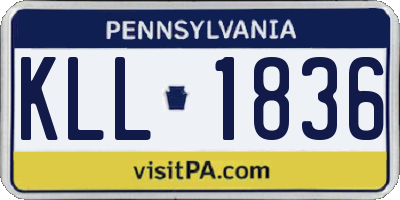PA license plate KLL1836