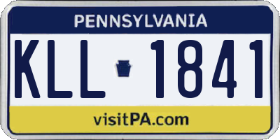 PA license plate KLL1841