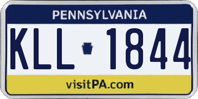 PA license plate KLL1844