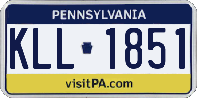 PA license plate KLL1851